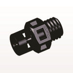 Threaded Connector, Barbed, Black, 100/Bag - Fits 1/16 inch ID Tubing (0.063, 1.59 mm) x 1/4"-28 UNF - KS231