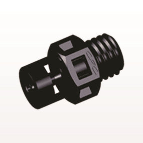 Threaded Connector, Barbed, Black, 100/Bag - Fits 1/16 inch ID Tubing (0.063, 1.59 mm) x 1/4