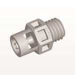 Threaded Connector, Barbed, Natural, 100/Bag - Fits 1/16 inch ID Tubing (0.063, 1.59 mm) x 1/4"-28 UNF - KS2