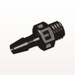 Threaded Connector, Barbed, Black, 100/Bag - Fits 1/8 inch ID Tubing (0.125 inch, 3.18 mm) x 1/4"-28 UNF - KS431