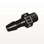 Threaded Connector, Barbed, Black, 100/Bag - Fits 5/32 inch ID Tubing (0.156 inch, 3.97 mm) x 1/4"-28 UNF - KS531