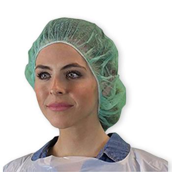 Keystone Adjustable Cap Corp Kaystone Polypropylene Bouffant Caps 110NWI-10-21-GREEN - 1000.0 Each