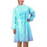 Keystone Adjustable Cap Polyethylene Polypropylene Isolation Gown with Rear Entry and Extra Long Ties, Blue - ISO-NW-BLUE - 50 Each