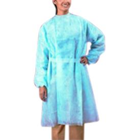 Keystone Adjustable Cap Polyethylene Polypropylene Isolation Gown with Rear Entry and Extra Long Ties, Blue - ISO-NW-BLUE - 50 Each