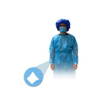 Keystone Adjustable Cap Corp Heavyweight Laminated Polypropylene Isolation Gowns ISO-NWP-KW - 50.0 Each