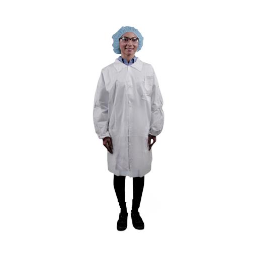 Keyguard Lab Coat with 3 Pockets Elastic Wrist and Snap Front, Size XL, Keystone - LC3-WE-KG-XL - 30 Each