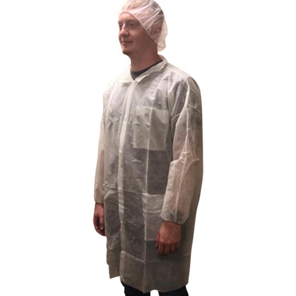Keystone Adjustable Cap Corp Keystone 3-Pocket Polypropylene Lab Coats LC3-WE-NW/3X - 30.0 Each