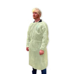 Keystone Adjustable Cap Corp Keystone Polyethylene Isolation Gowns ISO-NW-YELLOW - 50.0 Each