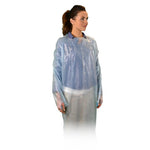 Keystone Adjustable Cap Polyethylene Isolation Gown with Ties and Thumb Loops, Blue, AAMI Level 2 - ISO-TL-BLUE-A - 100 Each