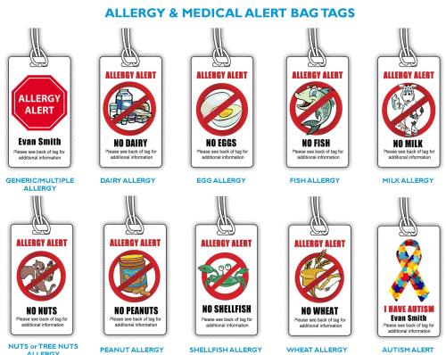 Allergy Alert Label, 7/8" x 2-1/4", Laguna Coast - 10850-200
