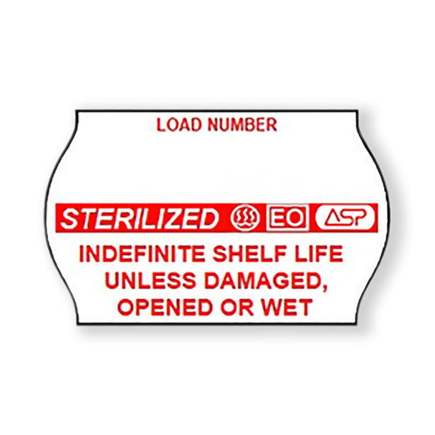 System One L22 Series Load ASP Sterilized Label for Label Gun, Red and White, 1125 per Roll - L22-2145 - 24 Roll
