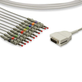 Cables And Sensors, LLC Quinton-Compatible Direct-Connect EKG Cables K10-BK1-B0 - 1.0 Each