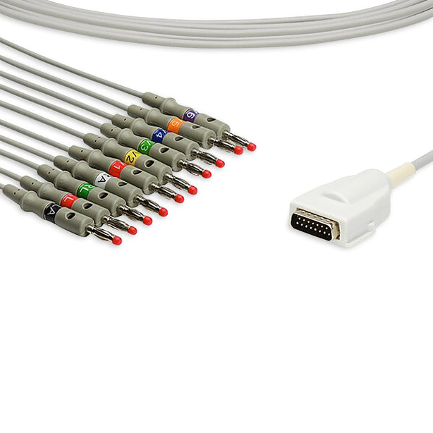 Cables And Sensors, LLC Quinton-Compatible Direct-Connect EKG Cables K10-BK2-B0 - 1.0 Each