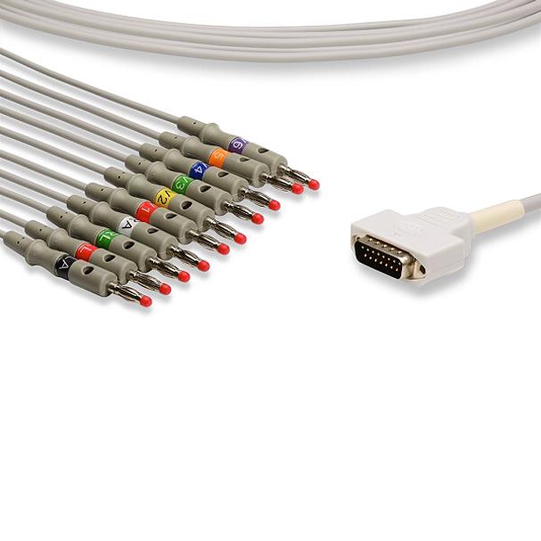 Cables And Sensors, LLC Quinton-Compatible Direct-Connect EKG Cables K10-MQ-B0 - 1.0 Each