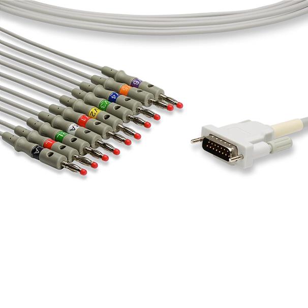 Cables And Sensors, LLC Quinton-Compatible Direct-Connect EKG Cables K10-SH1-B0 - 1.0 Each