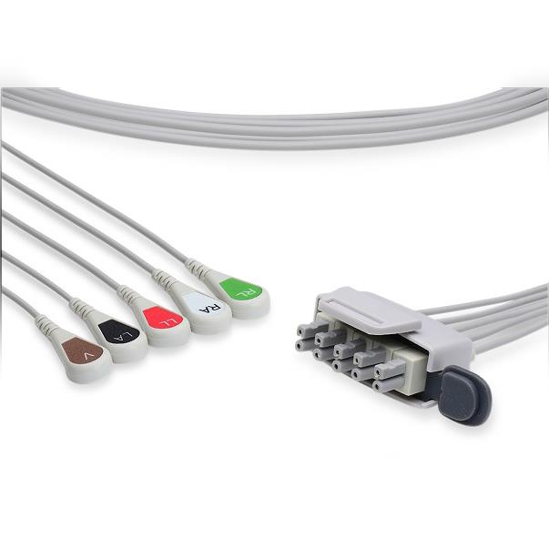 Cables And Sensors, LLC Marquette-Compatible ECG Telemetry Leadwires LAT5-90S0 - 1.0 Each