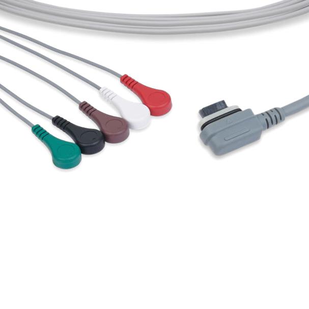 Cables And Sensors, LLC Marquette-Compatible ECG Telemetry Leadwires LC5-98S0 - 1.0 Each