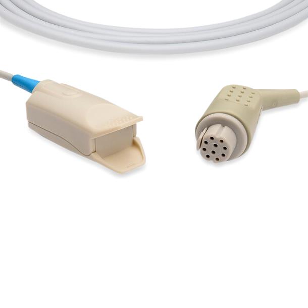Cables And Nellcor-Compatible Datex Ohmeda Compatible Direct-Connect SpO2 Sensor Adult Clip OEM Part Number OXY-F4-N - S410-090 - 1 Each