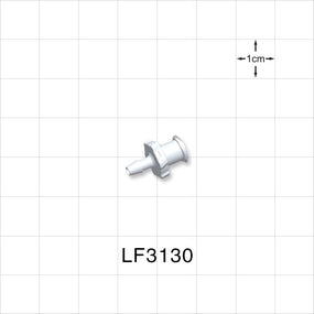 Female Luer Lock, Barbed, White, 100/Bag - Fits 3/32 inch ID Tubing (0.094 inch, 2.38 mm) - LF3130