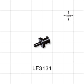 Female Luer Lock, Barbed, Black, 100/Bag - Fits 3/32 inch ID Tubing (0.094 inch, 2.38 mm) - LF3131