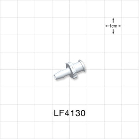 Female Luer Lock, Barbed, White, 100/Bag - Fits 1/8 inch ID Tubing (0.125 inch, 3.18 mm) - LF4130