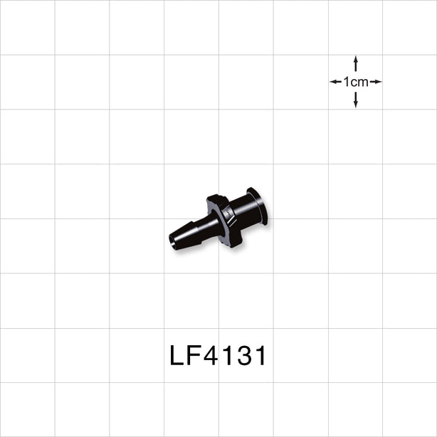 Female Luer Lock, Barbed, Black, 100/Bag - Fits 1/8 inch ID Tubing (0.125 inch, 3.18 mm) - LF4131