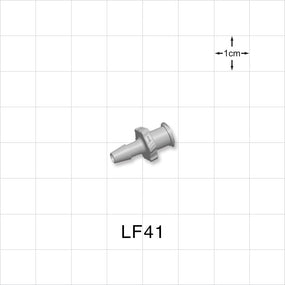Female Luer Lock, Barbed, Natural, 100/Bag - Fits 1/8 inch ID Tubing (0.125 inch, 3.18 mm) - LF41