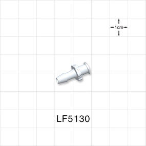Female Luer Lock, Barbed, White, 100/Bag - Fits 5/32 inch ID Tubing (0.156 inch, 3.97 mm) - LF5130
