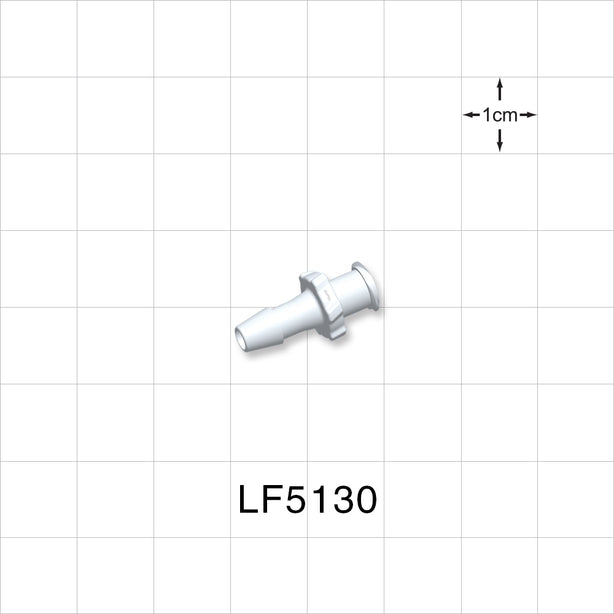 Female Luer Lock, Barbed, White, 100/Bag - Fits 5/32 inch ID Tubing (0.156 inch, 3.97 mm) - LF5130