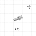 Female Luer Lock, Barbed, Natural, 100/Bag - Fits 5/32 inch ID Tubing (0.156 inch, 3.97 mm) - LF51