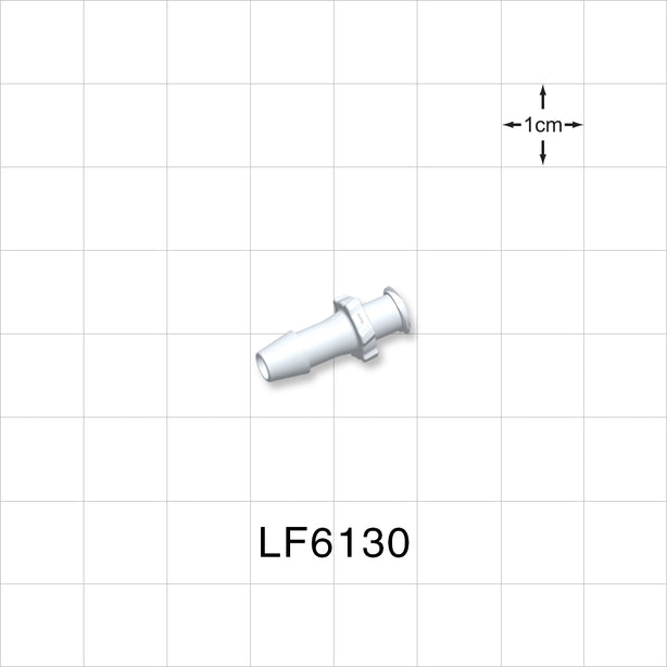 Female Luer Lock, Barbed, Natural, 100/Bag - Fits 3/16 inch ID Tubing (0.188 inch, 4.76 mm) - LF6130