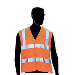 Liberty Glove 5-Point Break Away Mesh Fabric with 2" Silver Stripes, Hook-and-Loop Closures, Fluorescent Orange, Size 4XL - C16005F4XL - 36 Each