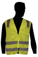 Liberty Glove High-Visibility Flame-Retardant Flame Retardent Safety Vest, Zipper Front Closure, Green, 2" Silver Reflective Stripes, Size L - FR16002GL - 1 Each