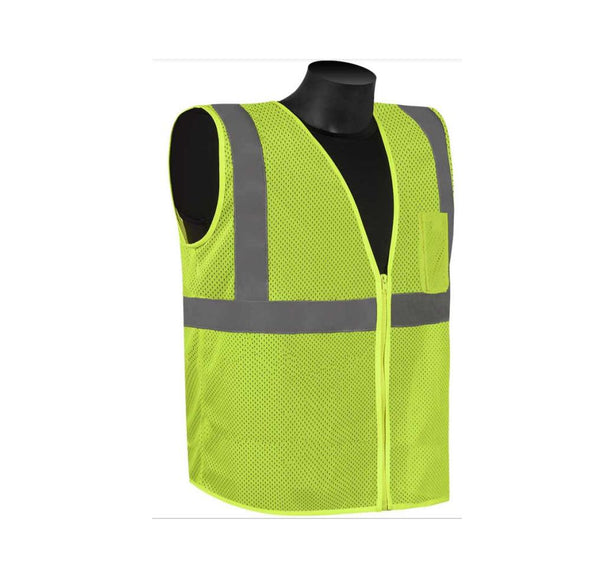 Liberty Glove Mesh Hivizgard Class 2 Flame-Retardant Safety Vest with 2" Reflective Stripes, Lime Green Color, Size XL - FR16002G/XL - 1 Each
