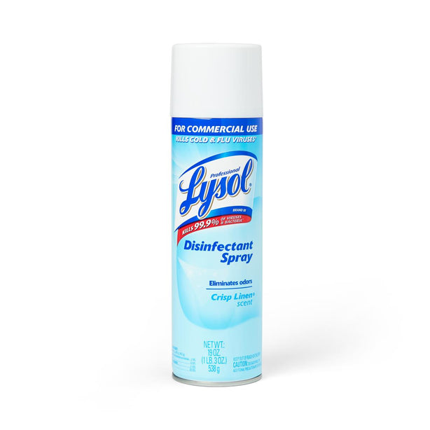 Reckitt Benckiser Professional Original Scent Lysol Aerosol Spray Disinfectant Cleaner, Crisp Linen, 12 x 19 oz. - LGSAC74828CTH