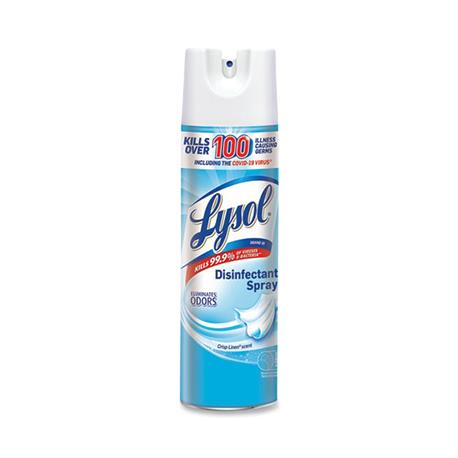 Reckitt Benckiser Professional Original Scent Lysol Aerosol Spray Disinfectant Cleaner, Crisp Linen, 12 x 19 oz. - LGSAC79329CT
