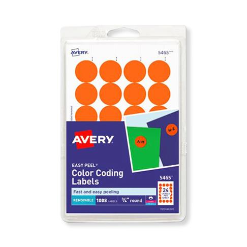Avery-Dennison Color-Coding Labels AVE05465 - 1008.0 Each