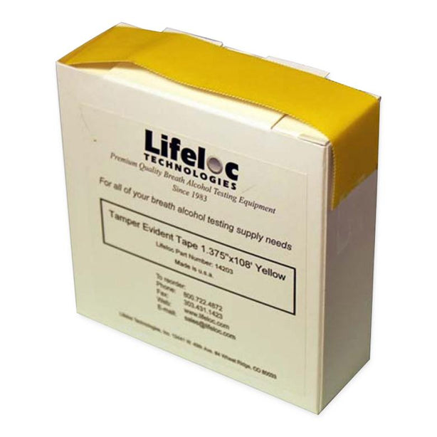 Lifeloc Technologies Vinyl Tamper-Evident Tape, Tamper Evident, 1.375X108, Ylw, 1/BX - 14203 - 1 Each