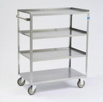 Lakeside 333 Linen Cart with 4 Shelves, Stainless Steel, 300 lb., 16.25" x 27.5" x 46" - MDL-LKS333 - 1 Each