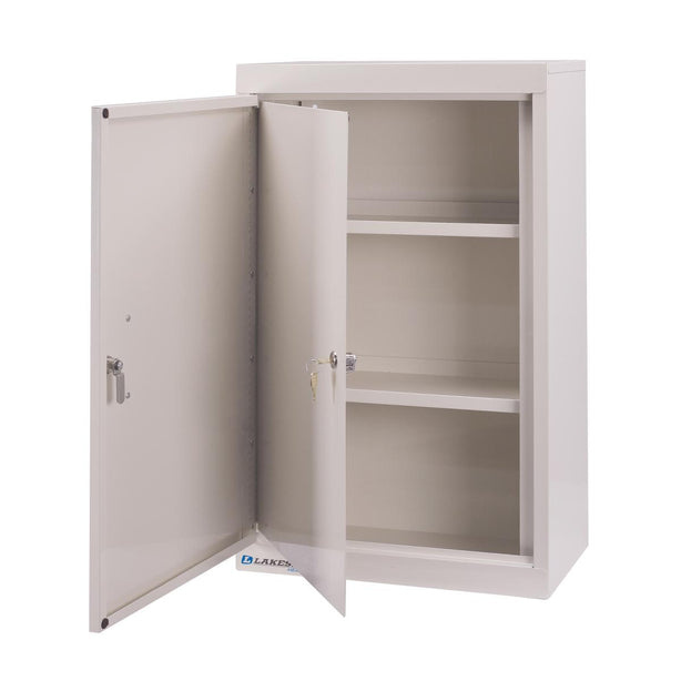 Lakeside LNC-6D Double-Door Large Steel Narcotics Cabinet with Handle, Double Key Lock and Two Adjustable Shelves, 18" W x 10" D x 30" H - MDL-LKSLNC6D - 1 Each