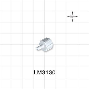 Male Luer Lock, Barbed, White, 100/Bag - Fits 3/32 inch ID Tubing (0.094 inch, 2.38 mm) - LM3130