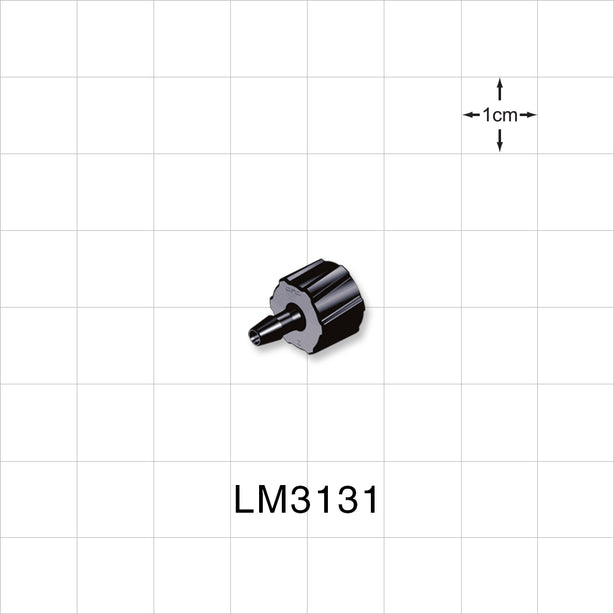 Male Luer Lock, Barbed, Black, 100/Bag - Fits 3/32 inch ID Tubing (0.094 inch, 2.38 mm) - LM3131