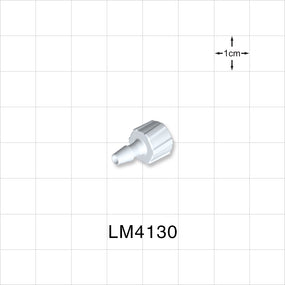 Male Luer Lock, Barbed, White, 100/Bag - Fits 1/8 inch ID Tubing (0.125 inch, 3.18 mm) - LM4130