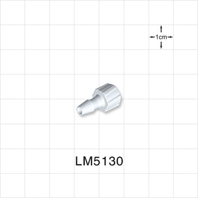 Male Luer Lock, Barbed, White, 100/Bag - Fits 5/32 inch ID Tubing (0.156 inch, 3.97 mm) - LM5130