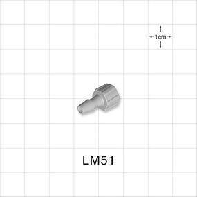 Male Luer Lock, Barbed, Natural, 100/Bag - Fits 5/32 inch ID Tubing (0.156 inch, 3.97 mm) - LM51