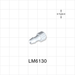 Male Luer Lock, Barbed, Natural, 100/Bag - Fits 3/16 inch ID Tubing (0.188 inch, 4.76 mm) - LM6130