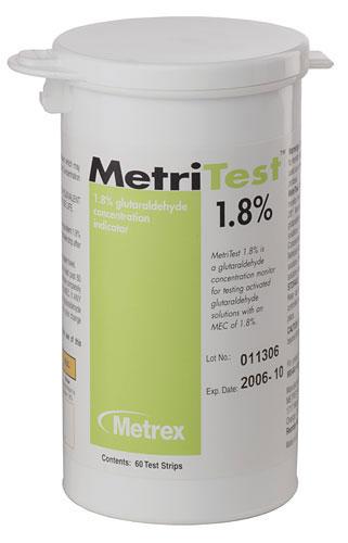 Metrex Research Glutaraldehyde 1.8% MetriTest Strip - 10-304 - 60 Each