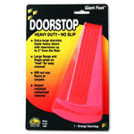 Master Caster Giant Foot Doorstop, No-Slip Rubber Wedge, Safety Orange, 3-1/2"w x 6-3/4"d x 2"h - MAS00965