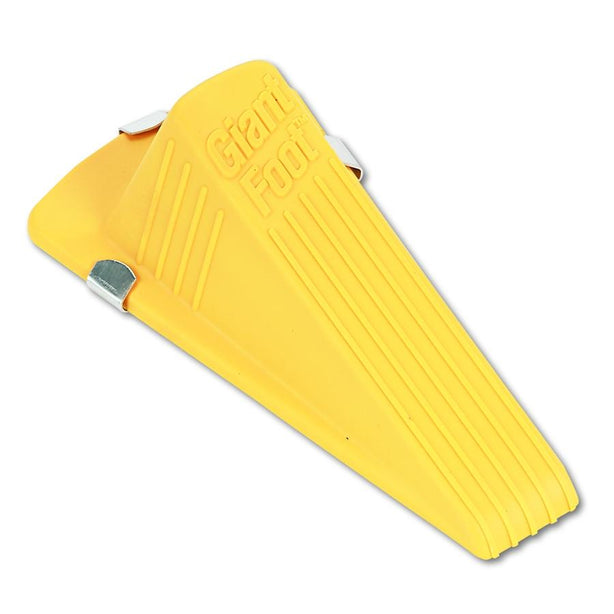 Master Caster Giant Foot Magnetic Doorstop, No-Slip Rubber Wedge, Yellow, 3-1/2"w x 6-3/4"d x 2"h - 00967 - 1 Each
