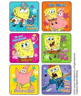 Medibadge M2194P SpongeBob Doctor's Visit Stickers, 75 per Pack - MDL-MBGM2194P - 1 Each